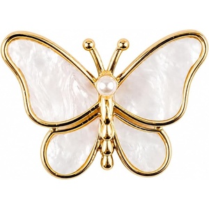 image:imageButterfly Pearl Shell Brooch Pin For Women Vest Blazer Suit Jacket Pearl Shell Butterfly Clothing Decorative Jewelry Accessory Elegant Lapel Brooch For Women Girls Backpack Hat Decoration White Rhinestone Suit Pins Feminine Corsage Jewelry Accessories Minimalist Gift