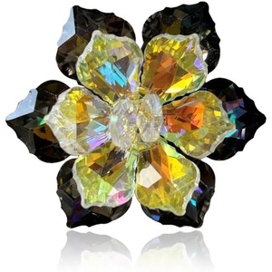 image:imageCrystal Flower Brooch Pin for Women Dress Suit Bag Hat Broochs Pins Christmas Brooch Pin Wedding Party Birthday Dance Jewelry AccessoriesBlackYellow Crystal Brooch Pin