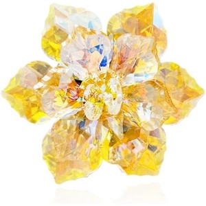 image:imageCrystal Flower Brooch Pin for Women Dress Suit Bag Hat Broochs Pins Christmas Brooch Pin Wedding Party Birthday Dance Jewelry AccessoriesChampagne Crystal Brooch Pin