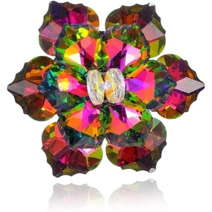 image:imageCrystal Flower Brooch Pin for Women Dress Suit Bag Hat Broochs Pins Christmas Brooch Pin Wedding Party Birthday Dance Jewelry AccessoriesIridescent Color Crystal Brooch Pin
