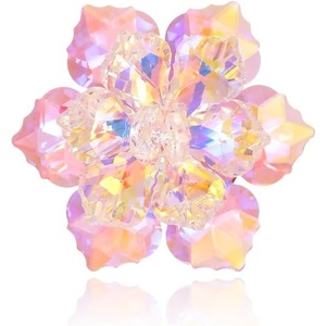 image:imageCrystal Flower Brooch Pin for Women Dress Suit Bag Hat Broochs Pins Christmas Brooch Pin Wedding Party Birthday Dance Jewelry AccessoriesPink Brilliant Gold