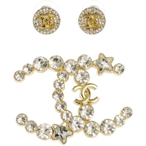 image:imageCrystal Rhinestone Brooch and Stud Earrings Jewelry Set