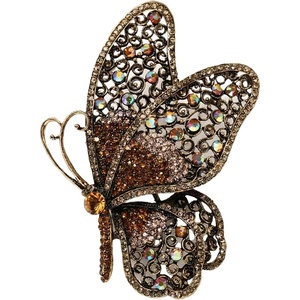 image:imageCrystal Rhinestone Butterfly BroochElegant Butterfly Lapel PinsFashion Exquisite Crystal Animal Shape Brooches Lapel PinsDress Accessories Jewelry Gift for Women Daily DecorationLight Gold