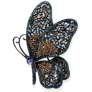 image:imageCrystal Rhinestone Butterfly BroochElegant Butterfly Lapel PinsFashion Exquisite Crystal Animal Shape Brooches Lapel PinsDress Accessories Jewelry Gift for Women Daily DecorationBlue3