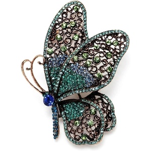 image:imageCrystal Rhinestone Butterfly BroochElegant Butterfly Lapel PinsFashion Exquisite Crystal Animal Shape Brooches Lapel PinsDress Accessories Jewelry Gift for Women Daily DecorationLight Blue
