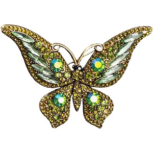 image:imageCrystal Rhinestone Butterfly BroochElegant Butterfly Lapel PinsFashion Exquisite Crystal Animal Shape Brooches Lapel PinsDress Accessories Jewelry Gift for Women Daily DecorationGreen1