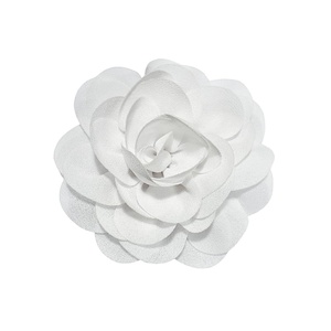 image:imageDainty Chiffon Fabric Flower Small Brooch for Women Elegant 3D Rose Floral Hair Clip Lapel Pins for Dresses Suit Holiday Party Dance Banquet Clothing Accessory Jewelry 85mm Teal BlueWhite