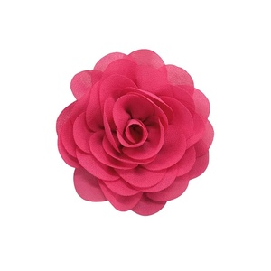image:imageDainty Chiffon Fabric Flower Small Brooch for Women Elegant 3D Rose Floral Hair Clip Lapel Pins for Dresses Suit Holiday Party Dance Banquet Clothing Accessory Jewelry 85mm Teal BlueHot Pink