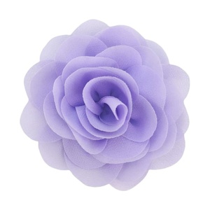 image:imageDainty Chiffon Fabric Flower Small Brooch for Women Elegant 3D Rose Floral Hair Clip Lapel Pins for Dresses Suit Holiday Party Dance Banquet Clothing Accessory Jewelry 85mm Teal BlueLight Purple