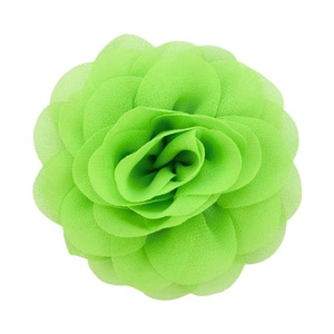 image:imageDainty Chiffon Fabric Flower Small Brooch for Women Elegant 3D Rose Floral Hair Clip Lapel Pins for Dresses Suit Holiday Party Dance Banquet Clothing Accessory Jewelry 85mm Teal BlueFluorescent Green