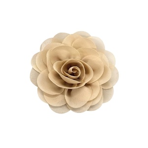 image:imageDainty Chiffon Fabric Flower Small Brooch for Women Elegant 3D Rose Floral Hair Clip Lapel Pins for Dresses Suit Holiday Party Dance Banquet Clothing Accessory Jewelry 85mm Teal BlueKhaki