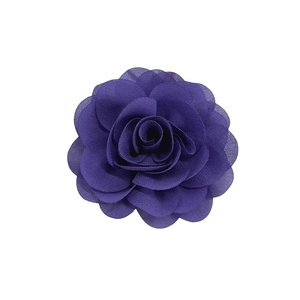 image:imageDainty Chiffon Fabric Flower Small Brooch for Women Elegant 3D Rose Floral Hair Clip Lapel Pins for Dresses Suit Holiday Party Dance Banquet Clothing Accessory Jewelry 85mm Teal BlueDark Purple