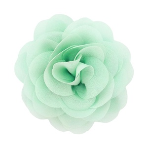 image:imageDainty Chiffon Fabric Flower Small Brooch for Women Elegant 3D Rose Floral Hair Clip Lapel Pins for Dresses Suit Holiday Party Dance Banquet Clothing Accessory Jewelry 85mm Teal BlueMint Green
