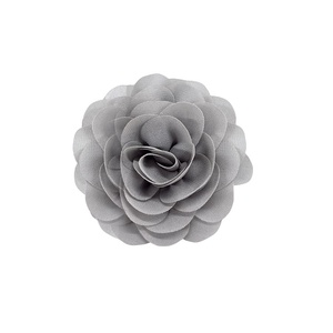 image:imageDainty Chiffon Fabric Flower Small Brooch for Women Elegant 3D Rose Floral Hair Clip Lapel Pins for Dresses Suit Holiday Party Dance Banquet Clothing Accessory Jewelry 85mm Teal BlueGrey