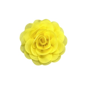 image:imageDainty Chiffon Fabric Flower Small Brooch for Women Elegant 3D Rose Floral Hair Clip Lapel Pins for Dresses Suit Holiday Party Dance Banquet Clothing Accessory Jewelry 85mm Teal BlueYellow