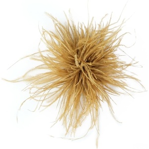 image:imageElegant Extra Large Feather Flower Brooch Pin for Women Men Fashion Oversized Floral Lapel Pins Shawl Dress Suit Suit Ceremony Clothes Accessories Dance Banquet Wedding Party Jewelry 300mmGold