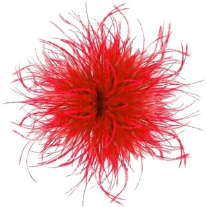 image:imageElegant Extra Large Feather Flower Brooch Pin for Women Men Fashion Oversized Floral Lapel Pins Shawl Dress Suit Suit Ceremony Clothes Accessories Dance Banquet Wedding Party Jewelry 300mmRed