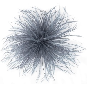 image:imageElegant Extra Large Feather Flower Brooch Pin for Women Men Fashion Oversized Floral Lapel Pins Shawl Dress Suit Suit Ceremony Clothes Accessories Dance Banquet Wedding Party Jewelry 300mmGrey