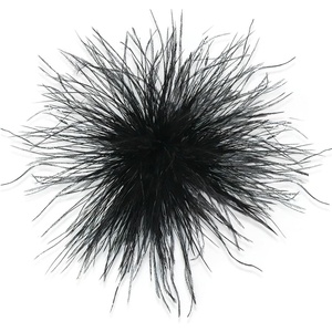 image:imageElegant Extra Large Feather Flower Brooch Pin for Women Men Fashion Oversized Floral Lapel Pins Shawl Dress Suit Suit Ceremony Clothes Accessories Dance Banquet Wedding Party Jewelry 300mmBlack