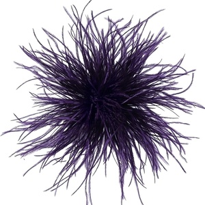 image:imageElegant Extra Large Feather Flower Brooch Pin for Women Men Fashion Oversized Floral Lapel Pins Shawl Dress Suit Suit Ceremony Clothes Accessories Dance Banquet Wedding Party Jewelry 300mmDeep Purple