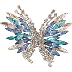 image:imageEnchanted Menagerie Brooch 8 Styles Luxury Animal Brooch Collection Gold Plated Crystal Peacock Swan Phoenix Bee Butterfly Pin for Women Elegant Jacket Blazer Scarf Hat Pin Jewelry GiftBlue Butterfly