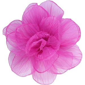 image:imageExaggerated Organza Rose Flower Large Brooch Pin for Women Elegant Fabric Floral Oversized Lapel Pins Dress Banquet Suit Clothes Accessories Wedding Party Fashion Jewelry 190mmRose Red