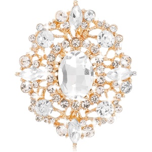 image:imageGold Crystal Brooch Champagne Gold Small Brooches Pin for Women Vintage Diamante Elegant Brooches for Clothes Sweater Coat Scarves Dress Wedding BridalWhite Gold