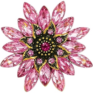 image:imageLarge Crystal Flower Brooch Pin Rhinestone Floral Lapel PinPink