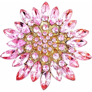image:imageLarge Crystal Flower Brooch Pin Rhinestone Floral Lapel PinPink2