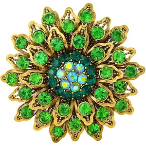 image:imageLarge Crystal Flower Brooch Pin for Women Red purple pink green Rhinestone Flower Lapel Pin Wedding Party Birthday Dance Banquet Dress Suit Ceremony Clothes Hat Bag Accessories JewelryGreen 2