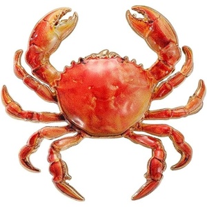 image:imageMALOYANVE Crab Brooch Pin for Women Men Vintage Gold Plated Crab Enamel Lapel Pin Ocean Marine Animal Brooch for Jackets Hats Scarves Bags Gift for Beach LoversOrange