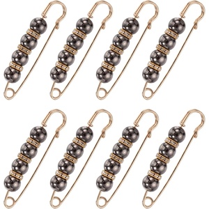 image:imageMECCANIXITY Pearl Brooch Pins Decorative Sweater Safety Pin BroochBlack