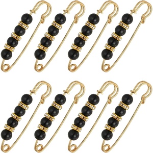 image:imageMECCANIXITY Pearl Brooch Pins Decorative Sweater Safety Pin BroochBlackGold