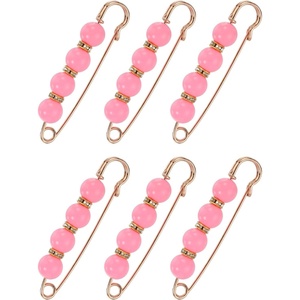 image:imageMECCANIXITY Pearl Brooch Pins Decorative Sweater Safety Pin BroochBright Pink