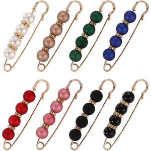 image:imageMECCANIXITY Pearl Brooch Pins Decorative Sweater Safety Pin BroochBright RedGreenPinkBlackBrownBlueWhiteBlack