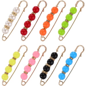 image:imageMECCANIXITY Pearl Brooch Pins Decorative Sweater Safety Pin BroochBright RedPinkBlueOrangeYellowGreenWhiteBlack