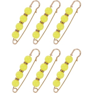image:imageMECCANIXITY Pearl Brooch Pins Decorative Sweater Safety Pin BroochBright Yellow