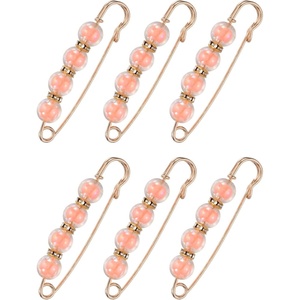 image:imageMECCANIXITY Pearl Brooch Pins Decorative Sweater Safety Pin BroochColor Orange