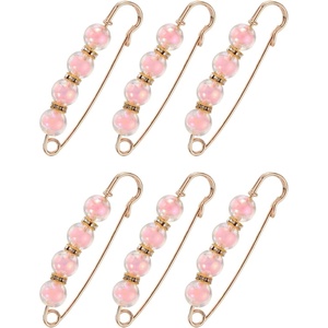 image:imageMECCANIXITY Pearl Brooch Pins Decorative Sweater Safety Pin BroochColor Pink