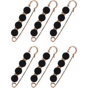 image:imageMECCANIXITY Pearl Brooch Pins Decorative Sweater Safety Pin BroochEraser Black