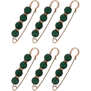 image:imageMECCANIXITY Pearl Brooch Pins Decorative Sweater Safety Pin BroochEraser Green