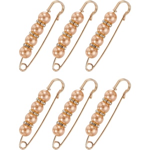 image:imageMECCANIXITY Pearl Brooch Pins Decorative Sweater Safety Pin BroochPearl Champagne