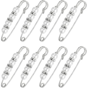 image:imageMECCANIXITY Pearl Brooch Pins Decorative Sweater Safety Pin BroochWhiteSilver