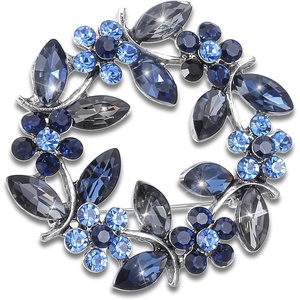 image:imageOruola Blue Brooches for Women Vintage Brooches for WomenFashionable and Exquisite Rhinestone Large Brooch for Woman Flower Brooch Pin Suitable for Ladies and GirlsWeddings PartiesBlue