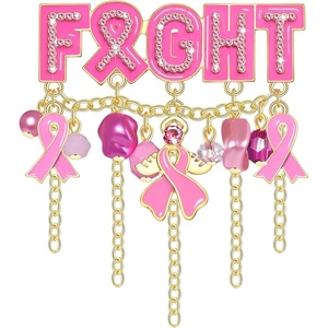 image:imagePink Ribbon Pin Breast Cancer Gifts for Women Girls Breast Cancer Awareness Lapel Pins Hope Love Fight Hope Official Ribbon Pins Breast Cancer Brooch1Pcs