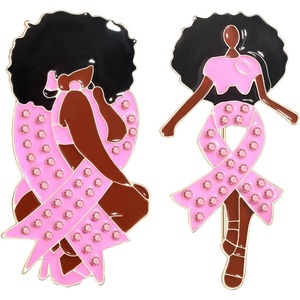 image:imagePink Ribbon Pin Breast Cancer Gifts for Women Girls Breast Cancer Awareness Lapel Pins Hope Love Fight Hope Official Ribbon Pins Breast Cancer Brooch2Pcs