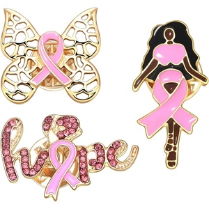 image:imagePink Ribbon Pin Breast Cancer Gifts for Women Girls Breast Cancer Awareness Lapel Pins Hope Love Fight Hope Official Ribbon Pins Breast Cancer Brooch3PcsB