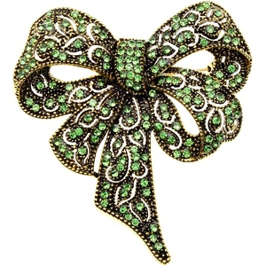 image:imageRhinestone Black Flower Brooches Women Vintage Antique Silver Brooch Pin Elegant Exquisite BrochesBowknitgreen