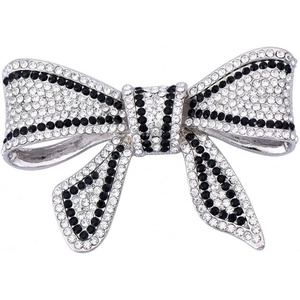 image:imageRhinestone Black Flower Brooches Women Vintage Antique Silver Brooch Pin Elegant Exquisite BrochesBowknitstyle05