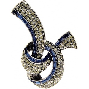 image:imageRhinestone Black Flower Brooches Women Vintage Antique Silver Brooch Pin Elegant Exquisite BrochesRibbon